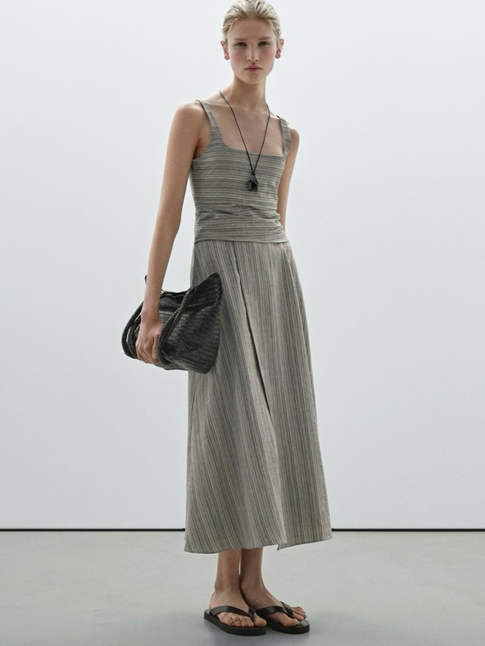 Massimo Dutti ~ STRIPED FLOUNCE MIDI - Day dress - Picture 10 of 13